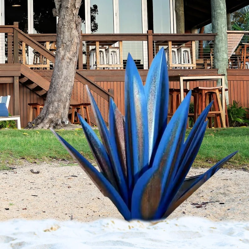 Decorative Plant Sculpture Featuring Agave Americana In Metal