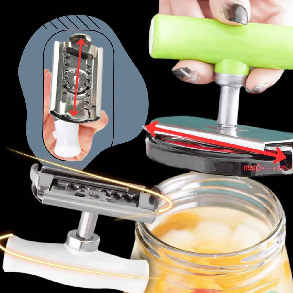 Adjustable Jar and Bottle Opener for Lids from 0.98 to 3.74 Inches Across with a Non Slip Grip