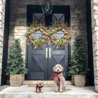 Spring Wildflower Door Wreath with Grapevine Base and Eucalyptus Greenery
