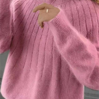 Women's Pullover Sweater with Natural Fiber Blend and Wrist Length Sleeves