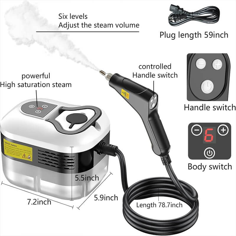 Steam Cleaner With 2500W High Pressure And Gloves