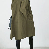 Trench Coat with Waterproof Finish and Hooded Design