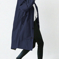 Trench Coat with Waterproof Finish and Hooded Design