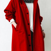 Trench Coat with Waterproof Finish and Hooded Design