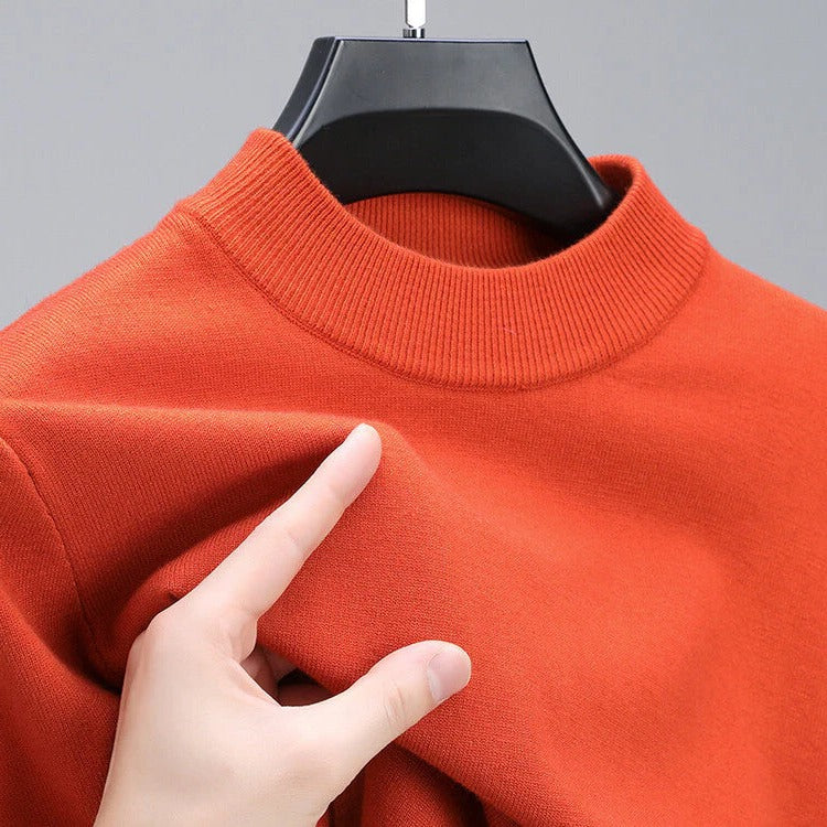 Pullover Knit Sweater with Hem Detail for Men