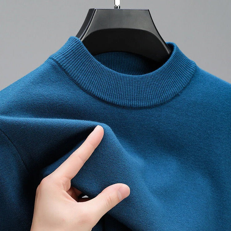 Pullover Knit Sweater with Hem Detail for Men