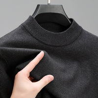 Pullover Knit Sweater with Hem Detail for Men