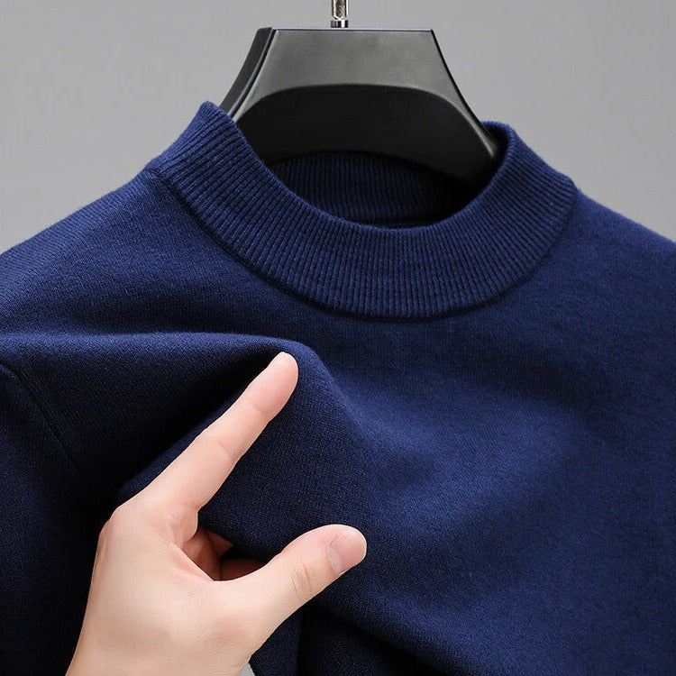 Pullover Knit Sweater with Hem Detail for Men
