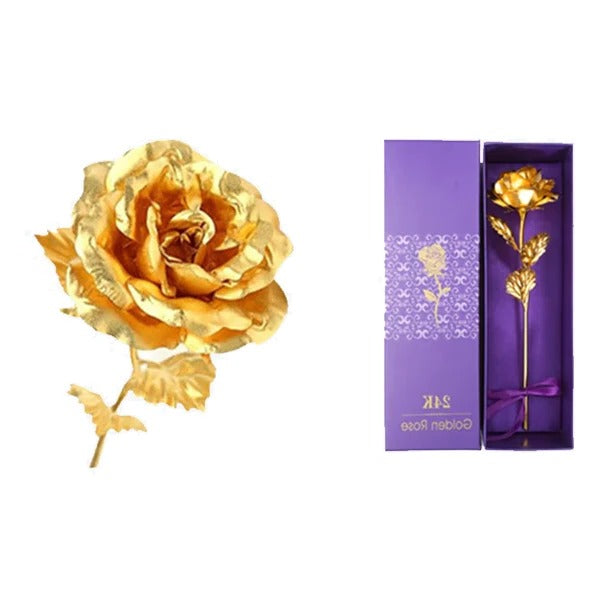 Real Rose Dipped in 24K Gold with Gift Box