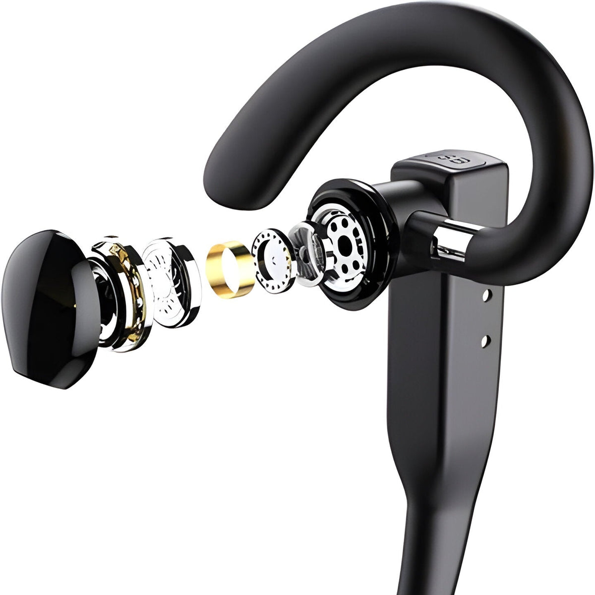 Wireless Earpiece Headset with Dual Microphones and Charging Case for Calls and Driving