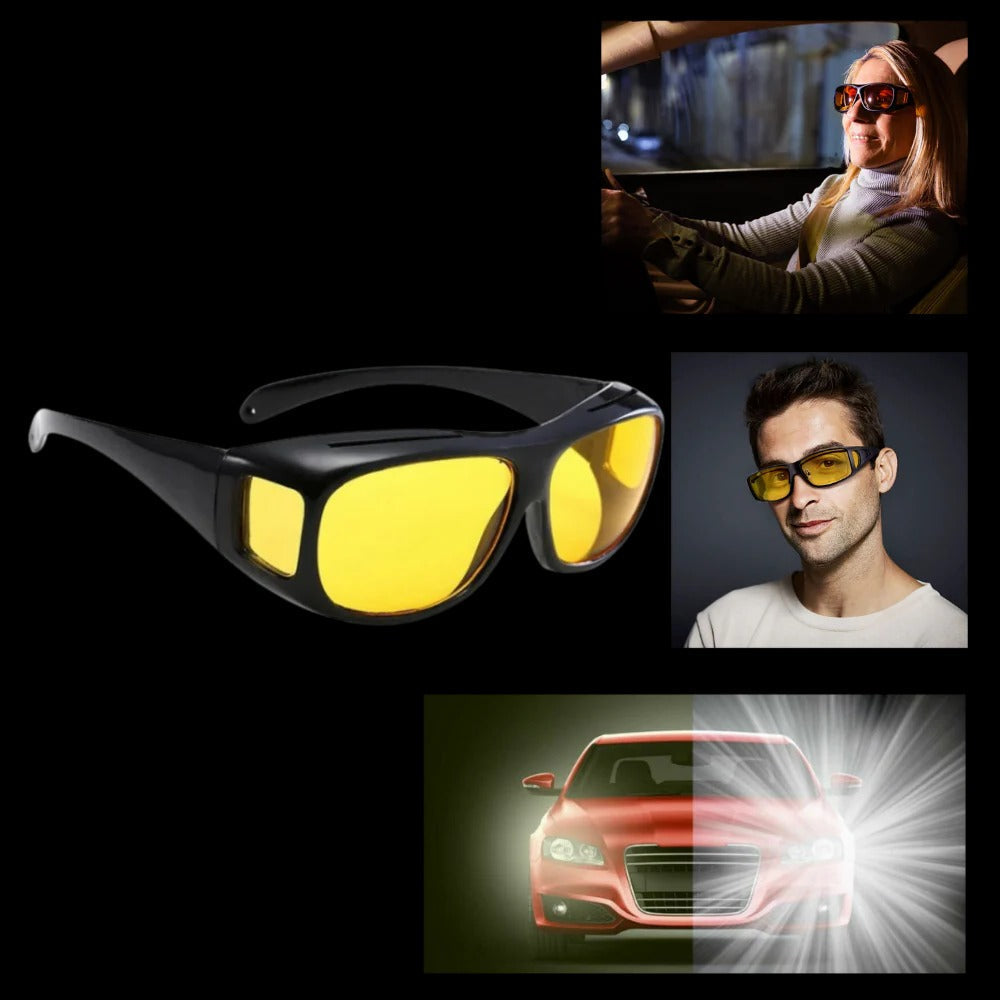 Fit-Over Night Driving Glasses with Polarized Resin Lenses and Side Panels