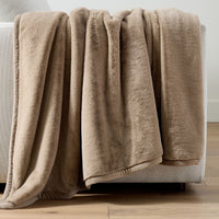 Synthetic Rabbit Fur Throw with Reinforced Edges and Shed Resistant Construction