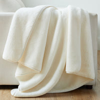 Plush Polyester Throw Blanket with Soft Velvety Weave, 50x60 Inches