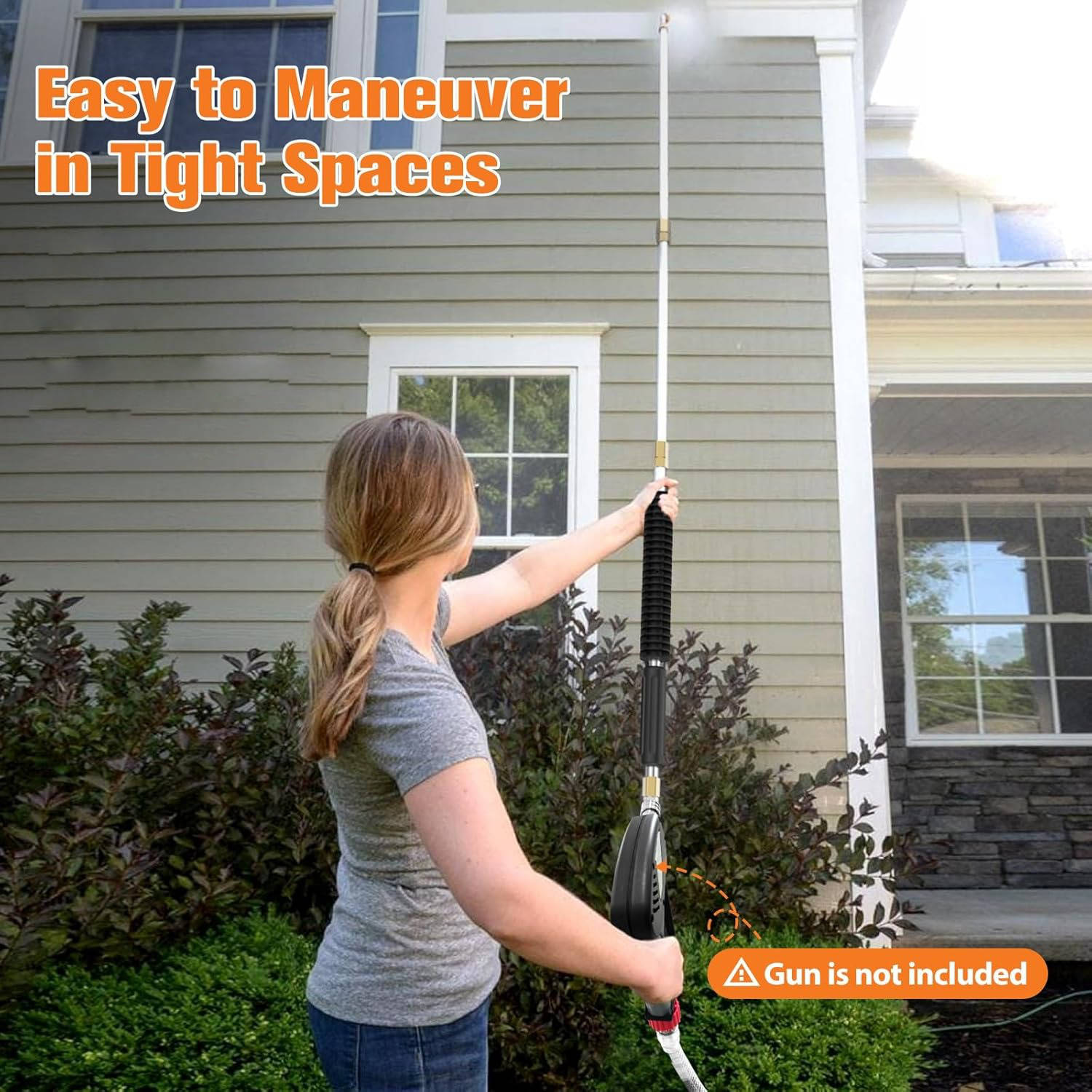 Telescoping Pressure Washer Extension Wands 4000 PSI for Gutters Roofs Walls