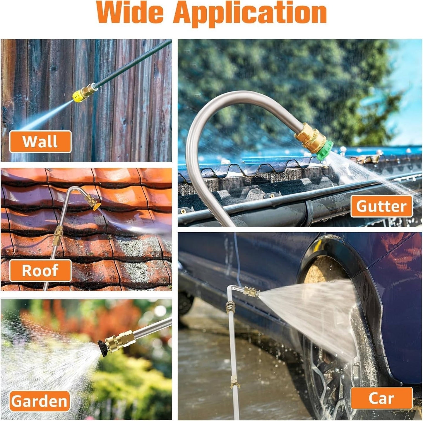 Telescoping Pressure Washer Extension Wands 4000 PSI for Gutters Roofs Walls