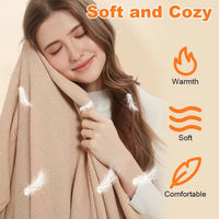 USB Heated Shawl Blanket with Three Heat Levels and Eight Heating Zones