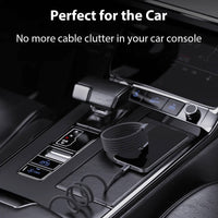 Magnetic Self Coiling Braided Charging Cable with Interchangeable Magnetic Tips in Four Connector Types