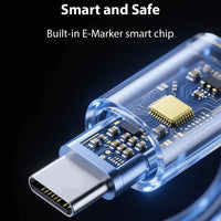 Magnetic Self Coiling Braided Charging Cable with Interchangeable Magnetic Tips in Four Connector Types