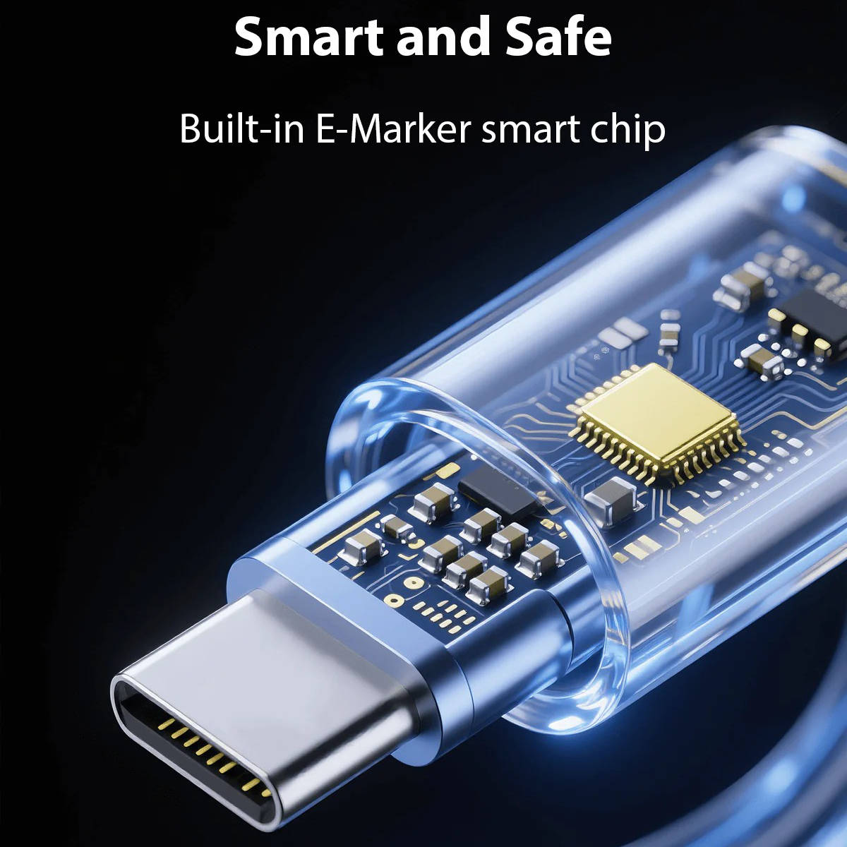 Magnetic Self Coiling Braided Charging Cable with Interchangeable Magnetic Tips in Four Connector Types