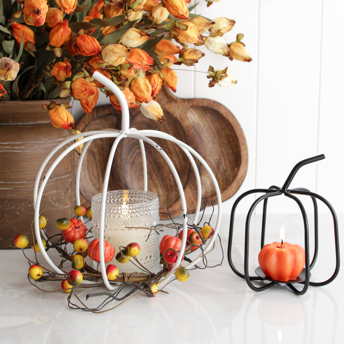 Mini Black Metal Pumpkin - Interior Delights