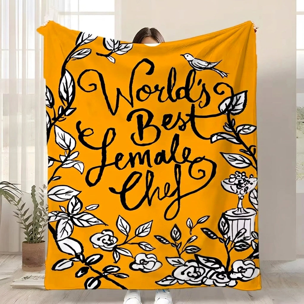 Flannel Throw Blanket with Art Print for Sofa Bed and Travel