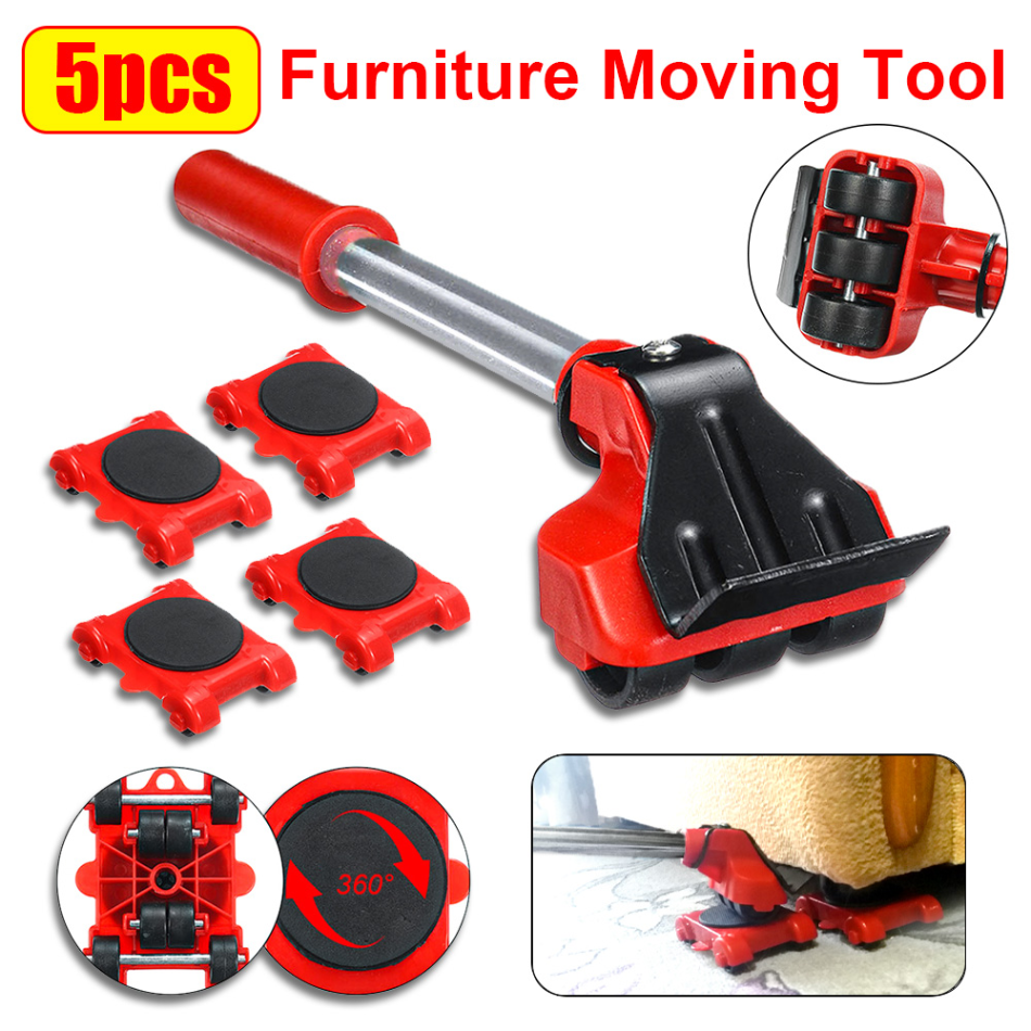 Furniture Rollers and Lifter Tool Set for Moving