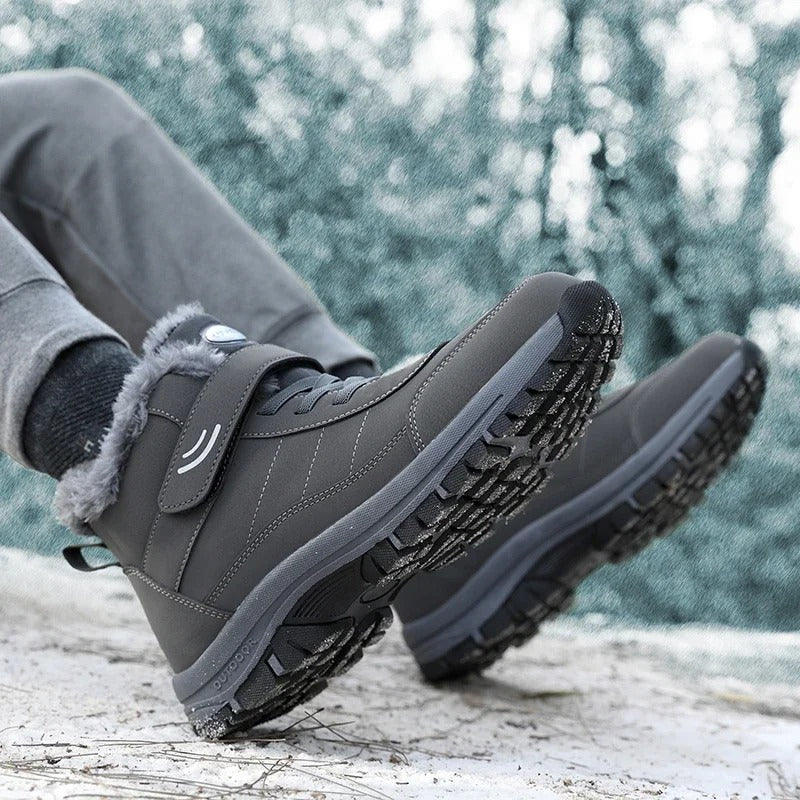 Waterproof Slip-On Snow Boots with Deep Tread Outsole and Plush Lining