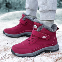 Waterproof Slip-On Snow Boots with Deep Tread Outsole and Plush Lining