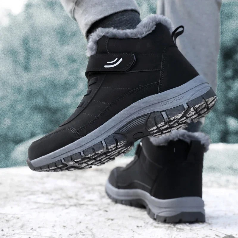 Waterproof Slip-On Snow Boots with Deep Tread Outsole and Plush Lining