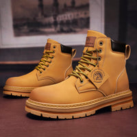 Men's Rugged Lace-Up Ankle Hiking Boots - Khaki