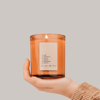 Citrus Floral Sandalwood Soy Candle in Amber Glass Jar