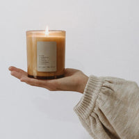 Citrus Floral Sandalwood Soy Candle in Amber Glass Jar