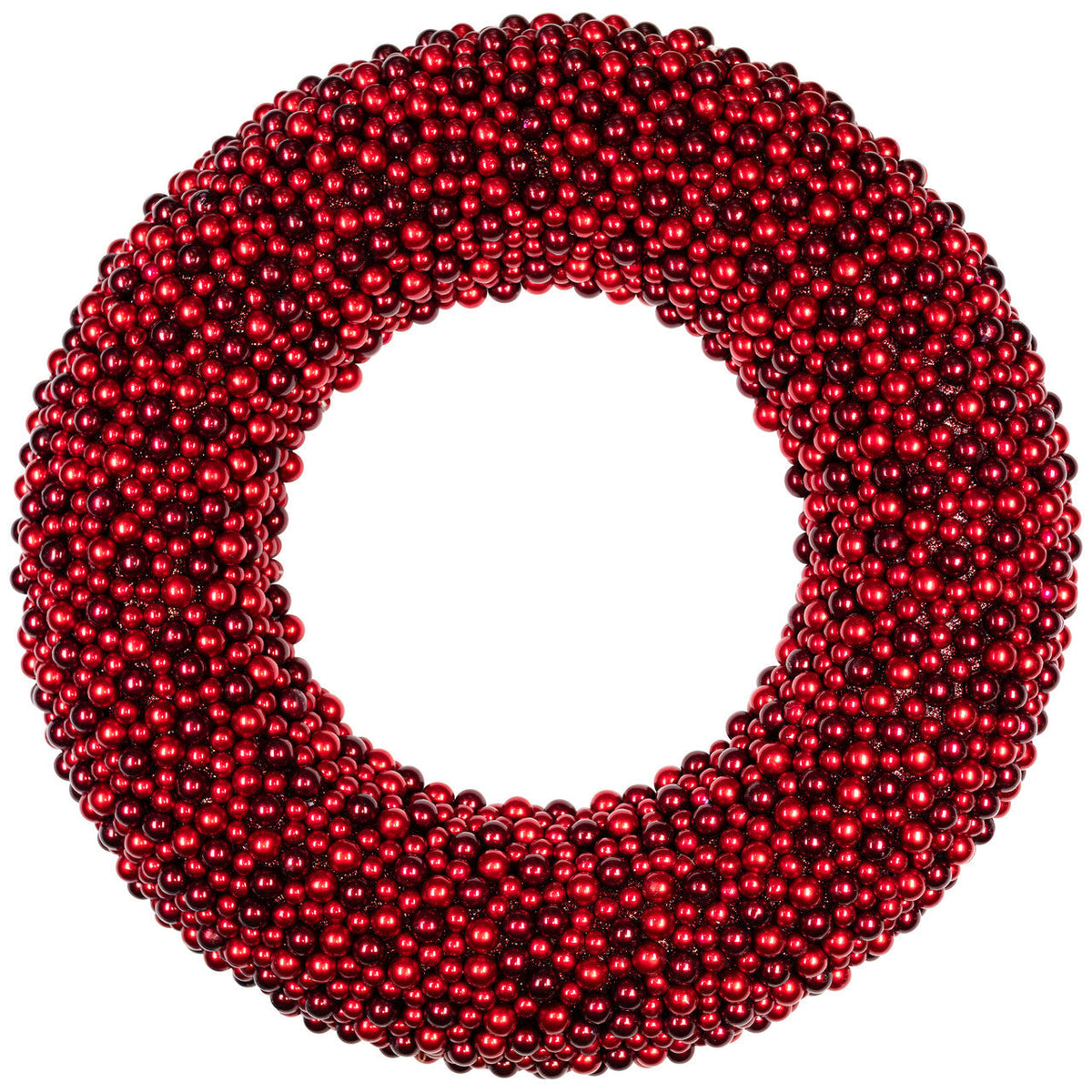 Glitter Red Berry Christmas Wreath with Two Tone Berries 20 Inch Unlit