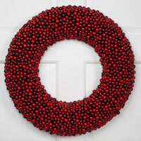 Glitter Red Berry Christmas Wreath with Two Tone Berries 20 Inch Unlit