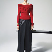 Knit Top with Polyester Acrylic Blend and Wrist Length Sleeves for Layering