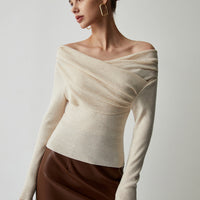 Knit Top with Polyester Acrylic Blend and Wrist Length Sleeves for Layering