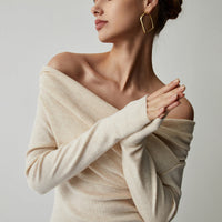 Knit Top with Polyester Acrylic Blend and Wrist Length Sleeves for Layering