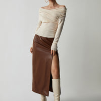 Knit Top with Polyester Acrylic Blend and Wrist Length Sleeves for Layering