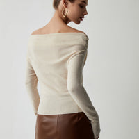 Knit Top with Polyester Acrylic Blend and Wrist Length Sleeves for Layering