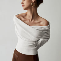 Knit Top with Polyester Acrylic Blend and Wrist Length Sleeves for Layering