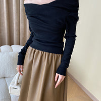 Knit Top with Polyester Acrylic Blend and Wrist Length Sleeves for Layering