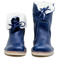Lace Up Wool Lined Boots with Full Grain Upper and Crepe Rubber Sole