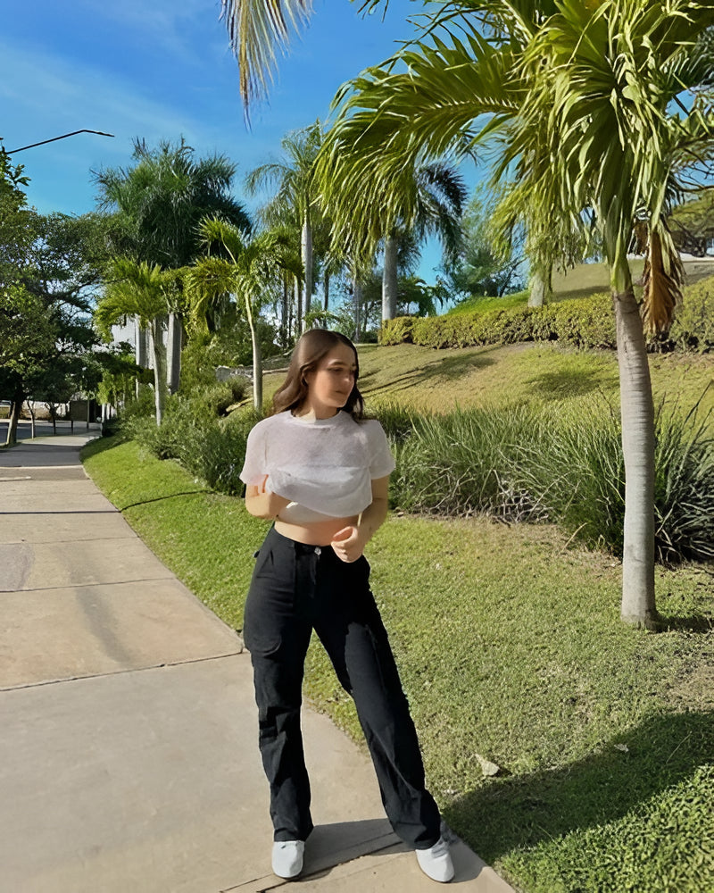 Cargo Pants with Adjustable Fit and Straight Leg
