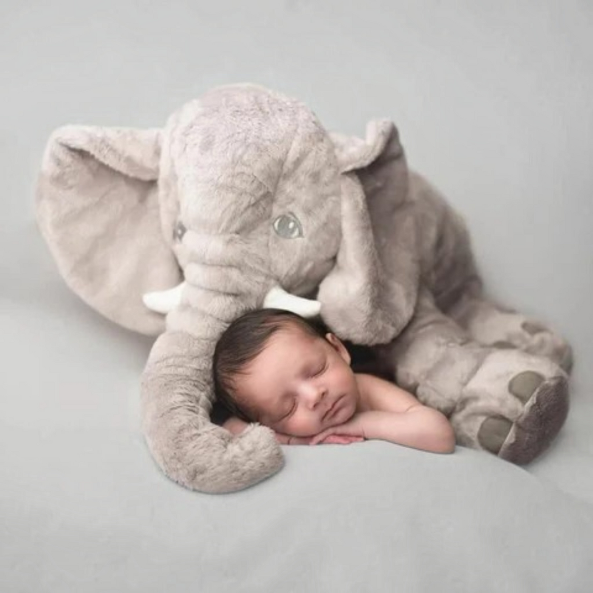 Plush Pillow With Baby Elephant Shape For Cuddling