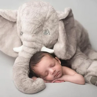 Plush Pillow With Baby Elephant Shape For Cuddling