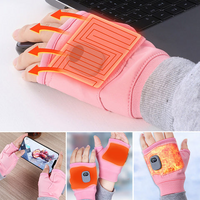 Fingerless Heated Gloves with Three Heat Settings, 1800 mAh Rechargeable Battery and a One Size Fit in Pink or Black