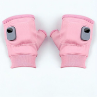 Fingerless Heated Gloves with Three Heat Settings, 1800 mAh Rechargeable Battery and a One Size Fit in Pink or Black