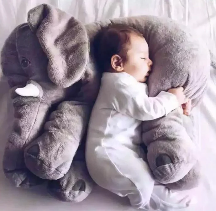 Plush Pillow With Baby Elephant Shape For Cuddling