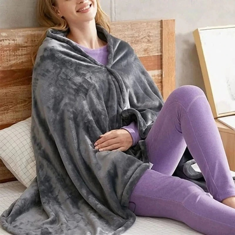Heated Blanket with Three Temperature Settings and Power Bank Compatibility, 59x31.5 Inches
