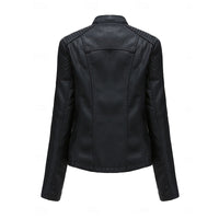 Womens Tailored Biker Jacket with a Structured Silhouette in Black, Khaki, Red or Pink